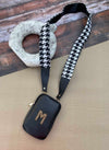 Customised Mobile Sling- Black and White Houndstooth