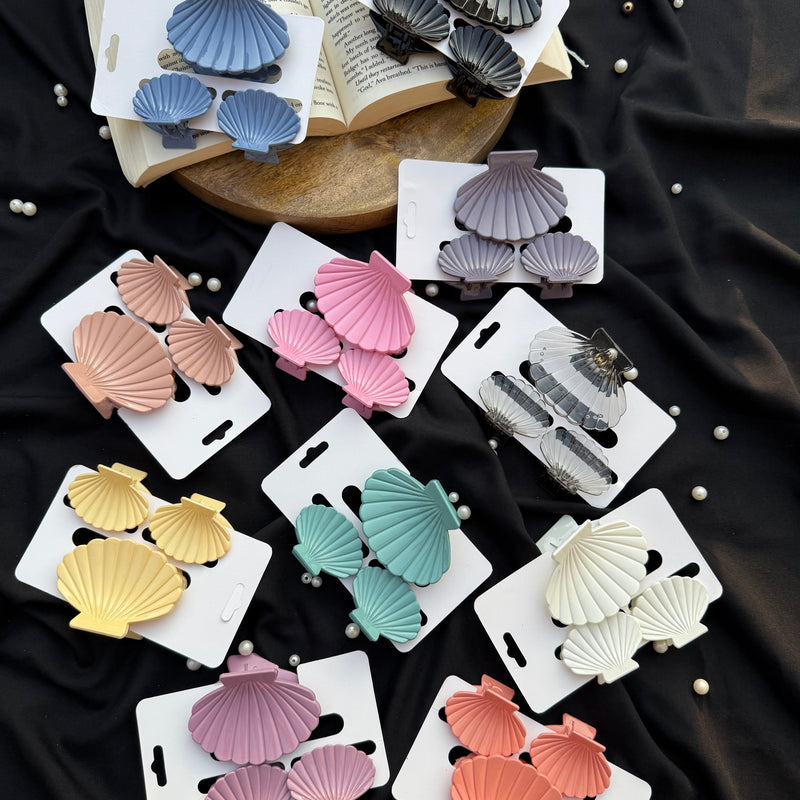 Set Of three seashell Claw Clip