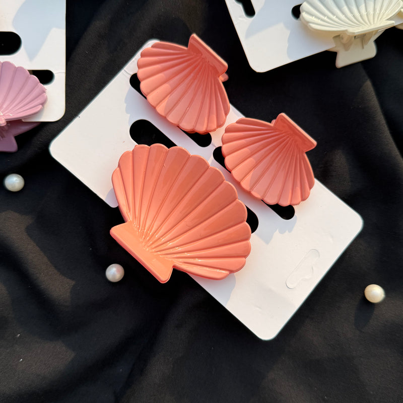 Set Of three seashell Claw Clip