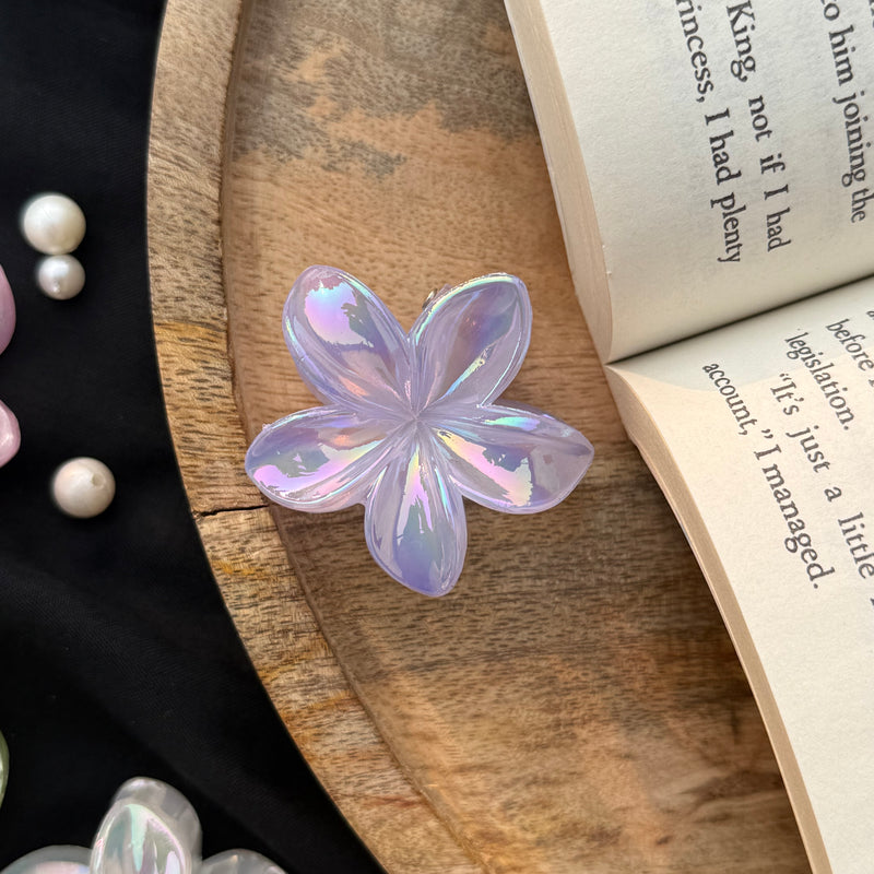 Mini Flower Claw Clip- Holographic