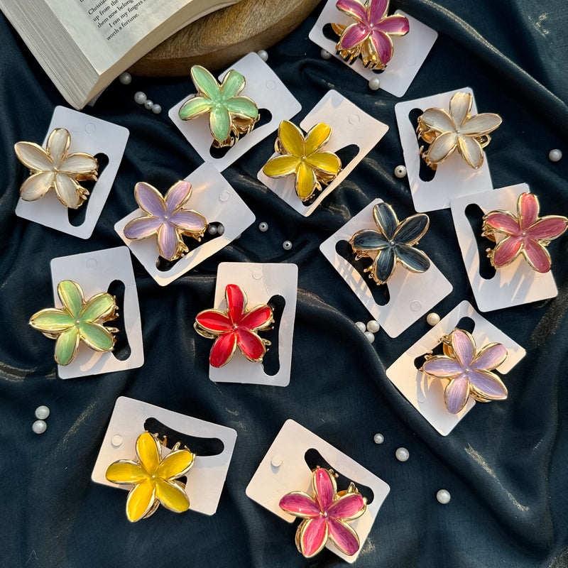 Metallic Flower Medium Claw Clip