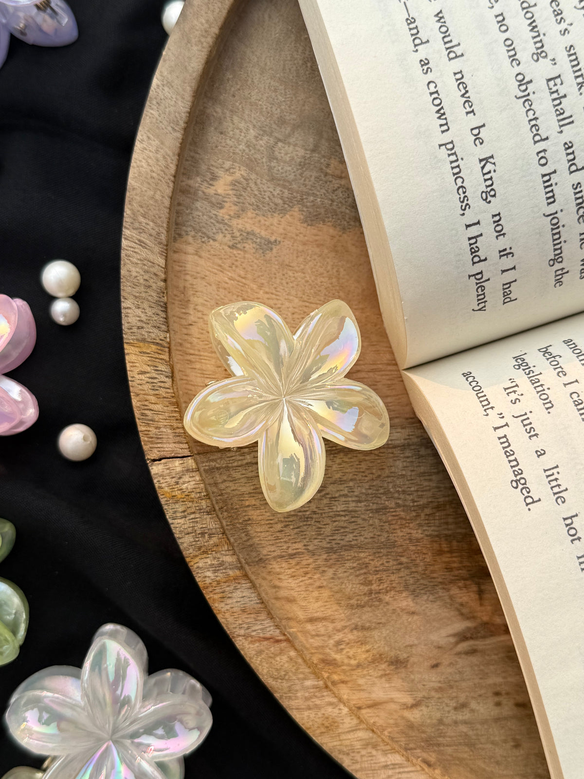 Mini Flower Claw Clip- Holographic