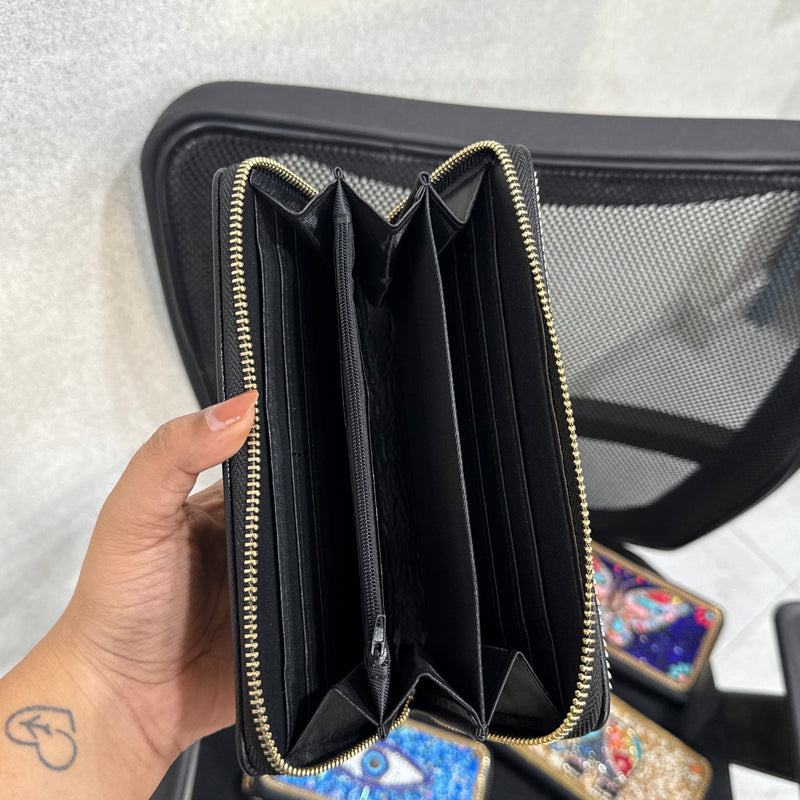 Beaded Long Zipper Wallets