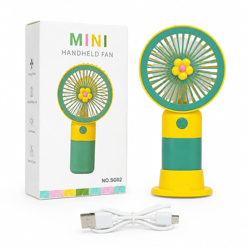 Portable and Chargeable Hand Fan (with Stand)