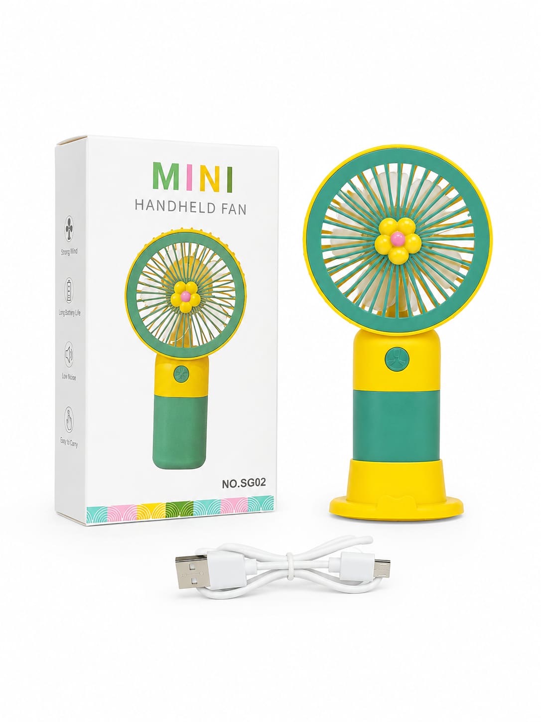 Portable and Chargeable Hand Fan (with Stand)