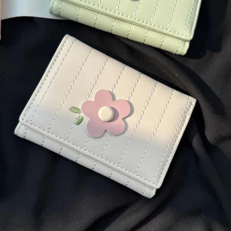 Korean Floral Trifold wallet