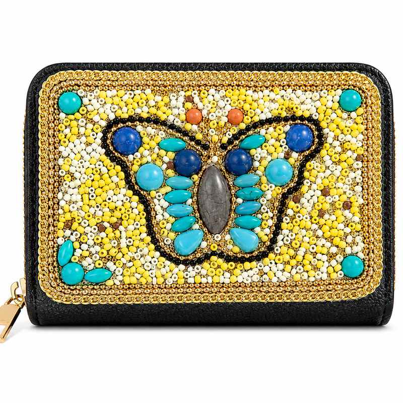 Beaded Handwork Zipper Wallets