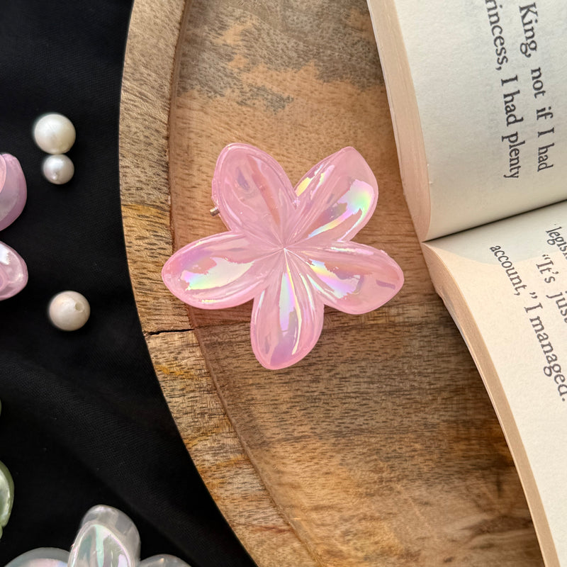 Mini Flower Claw Clip- Holographic