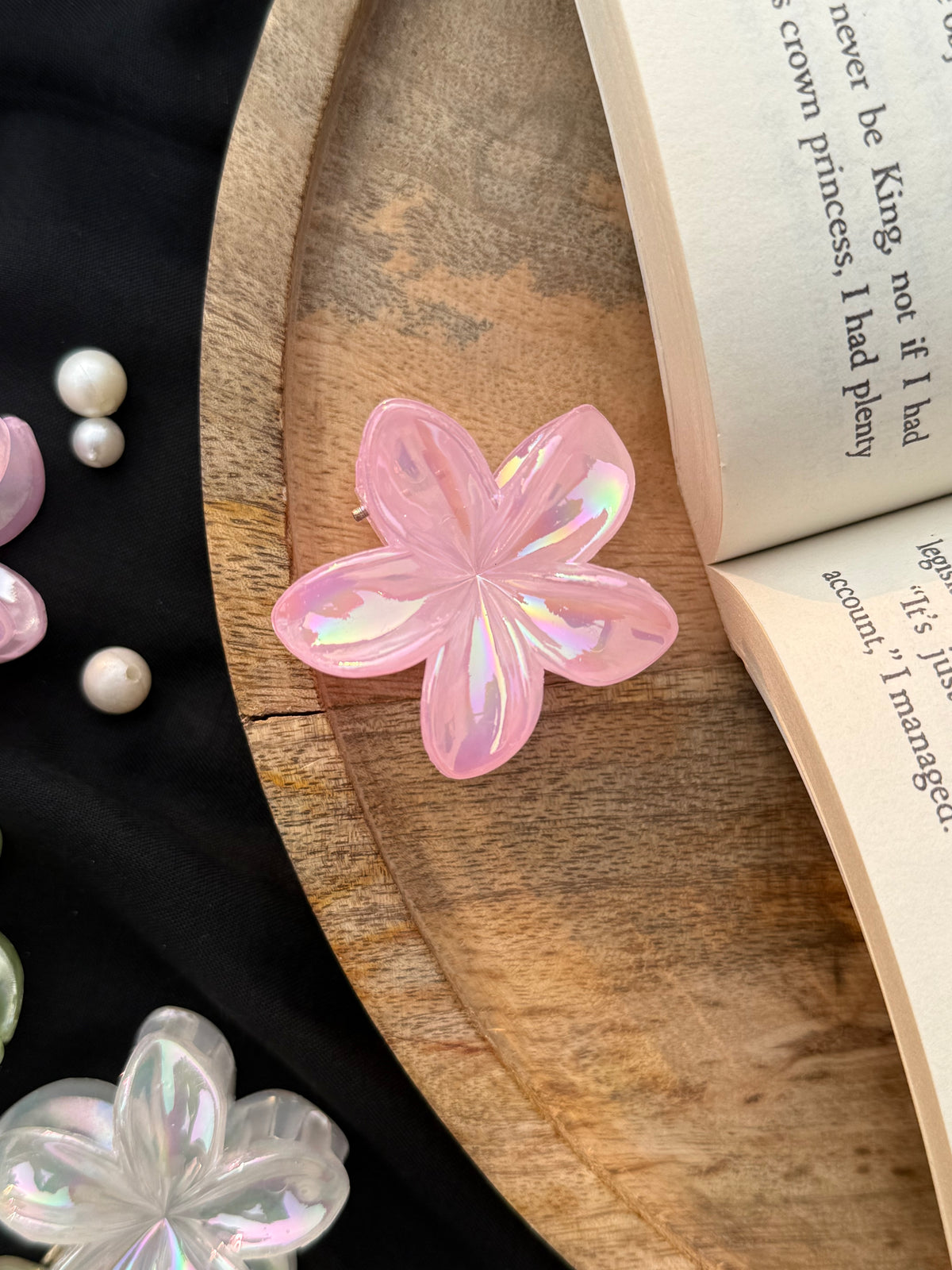 Mini Flower Claw Clip- Holographic