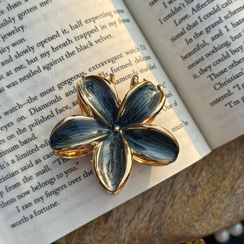 Metallic Flower Medium Claw Clip