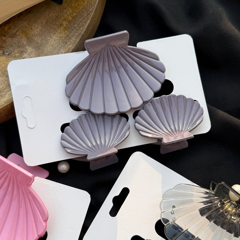 Set Of three seashell Claw Clip