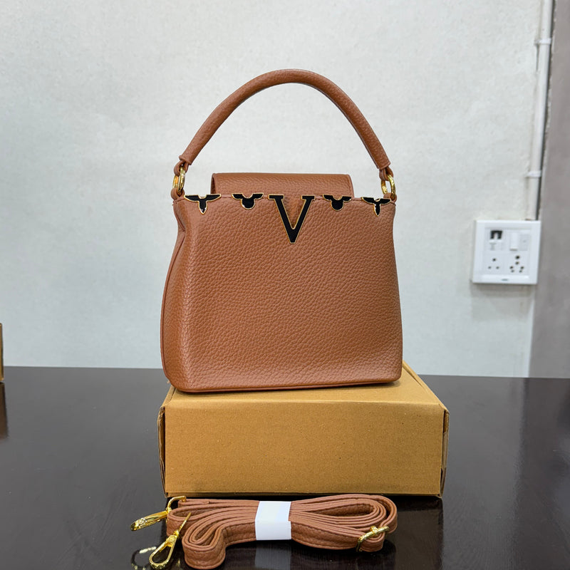 Three Compartment Medium Handbag