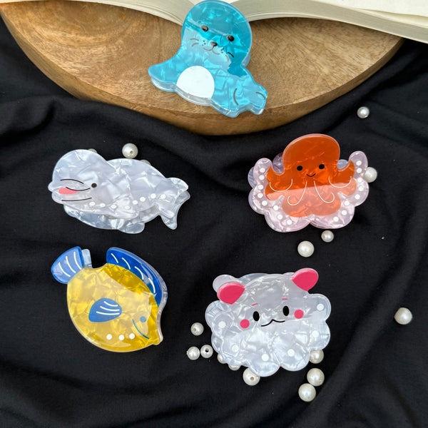 Aquatic Acrylic Claw Clip