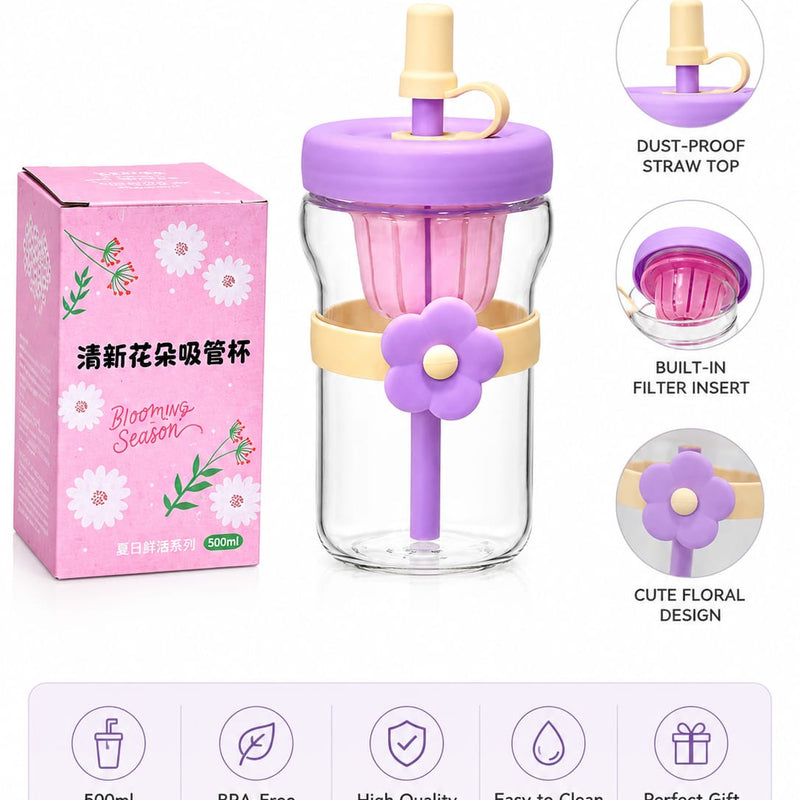 Glass Daisy Mini Bottles