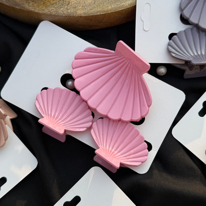 Set Of three seashell Claw Clip