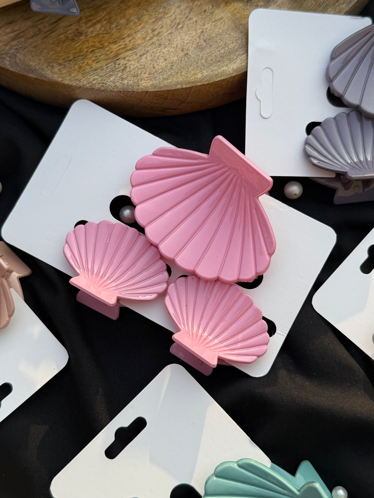 Set Of three seashell Claw Clip