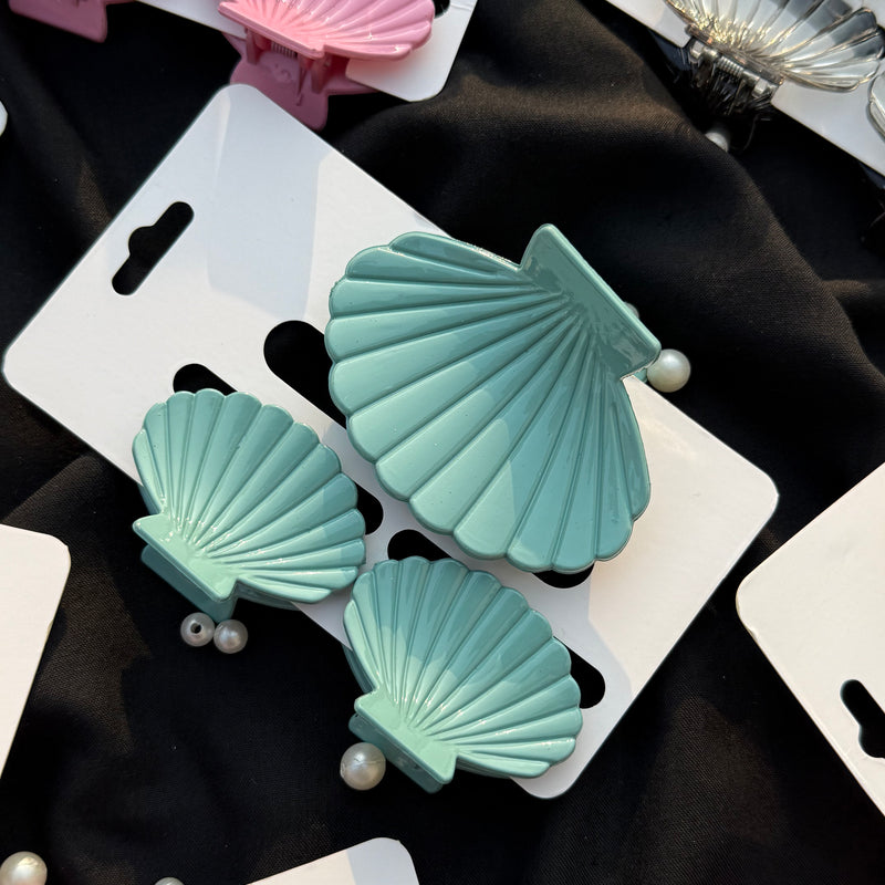 Set Of three seashell Claw Clip