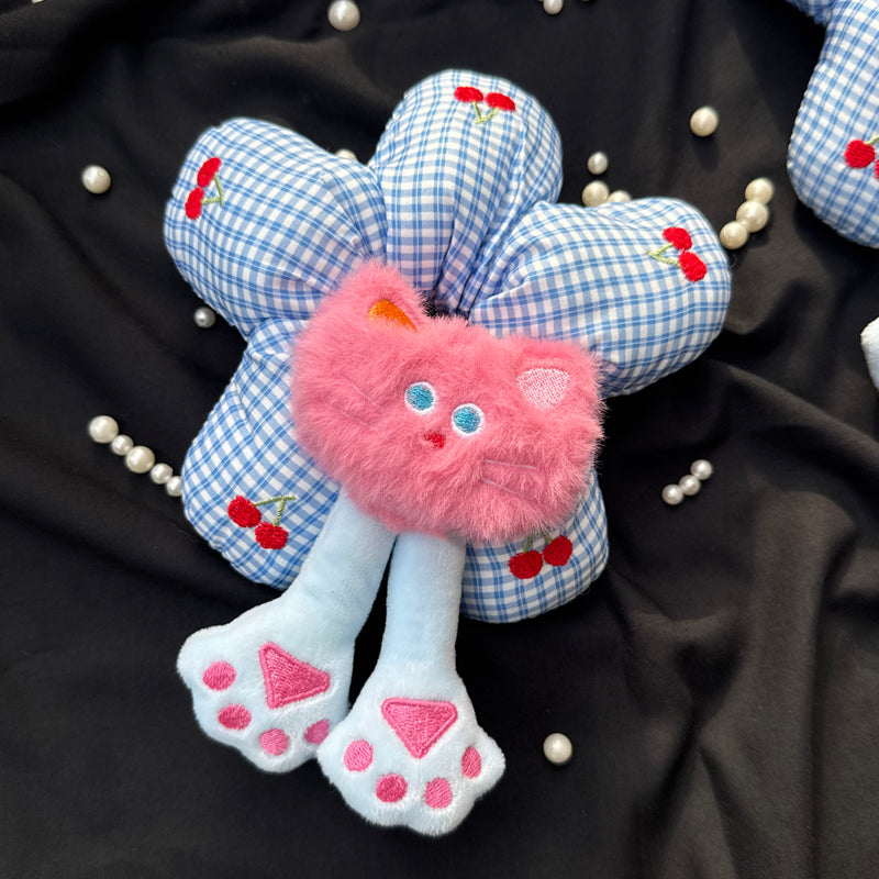 Korean Puffer Scrunchies- Blue Cherry