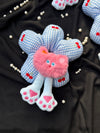 Korean Puffer Scrunchies- Blue Cherry