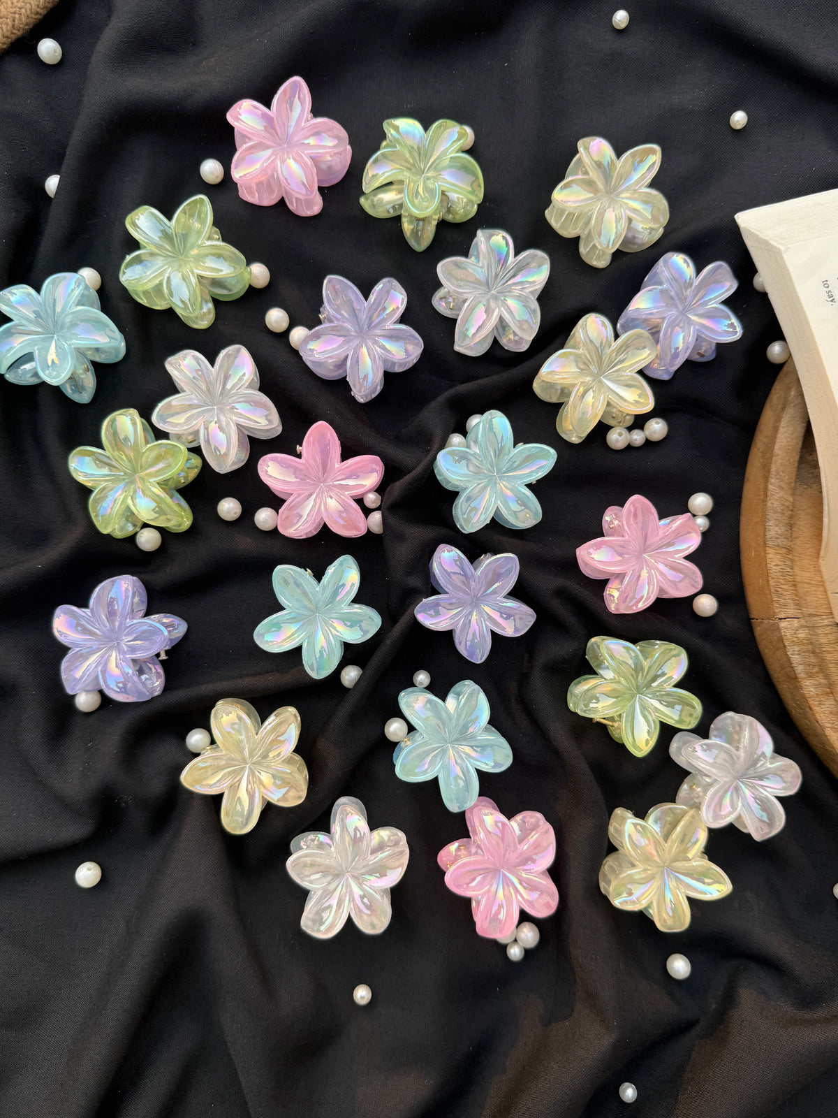 Mini Flower Claw Clip- Holographic