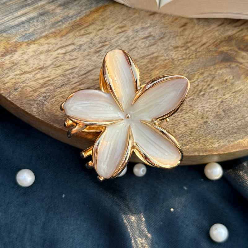 Metallic Flower Medium Claw Clip