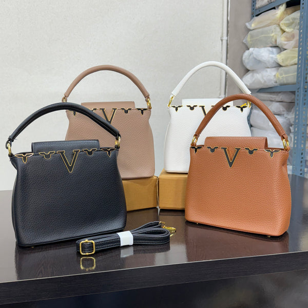 Three Compartment Medium Handbag