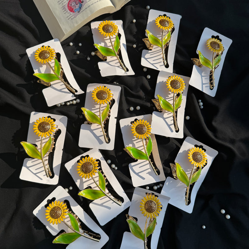 Sunflower Metallic Claw Clip