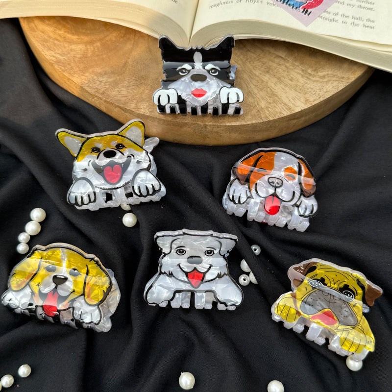 Doggie Acrylic Claw Clip