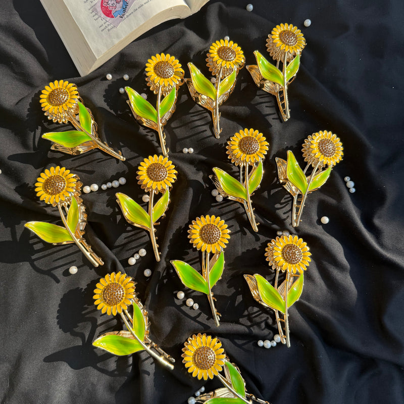 Sunflower Metallic Claw Clip
