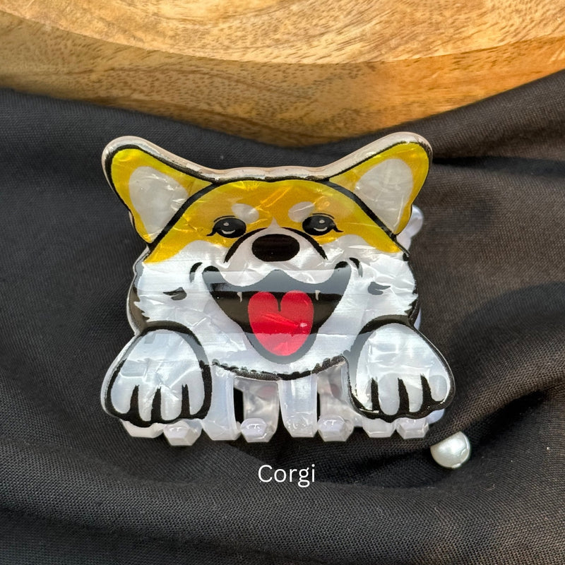 Doggie Acrylic Claw Clip