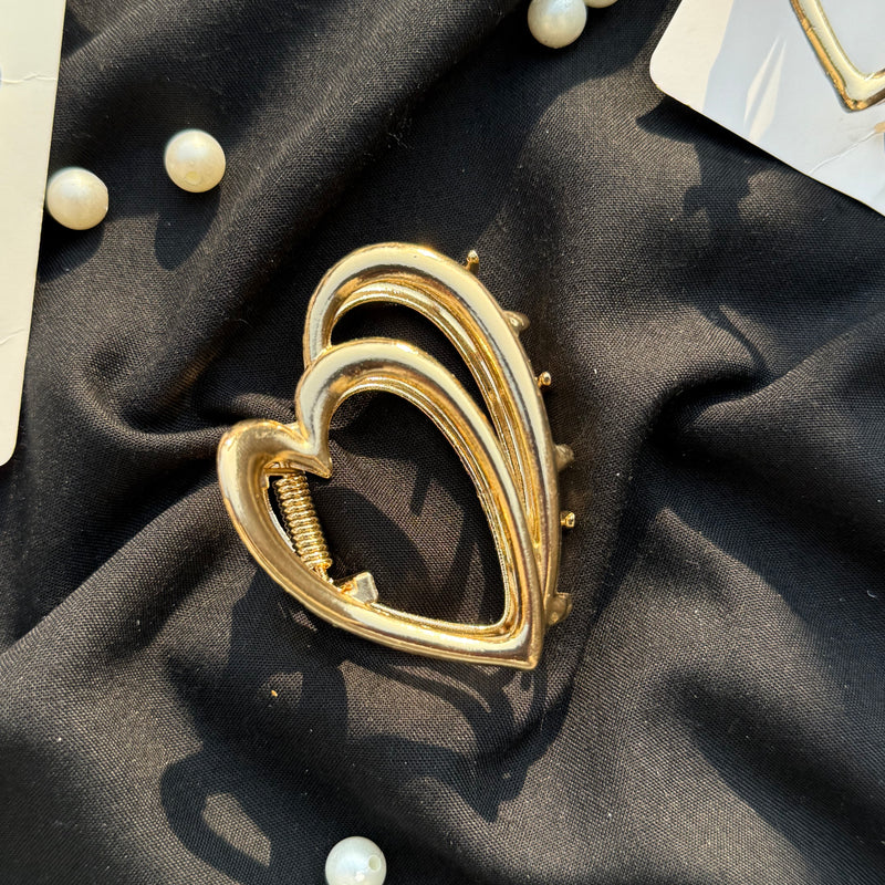 Heart Metal Claw Clip