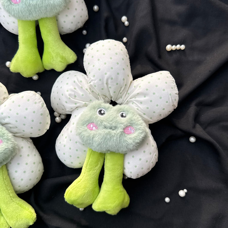 Korean Puffer Scrunchies- Green Froggie