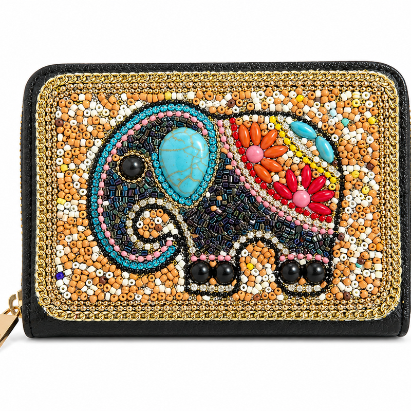 Beaded Handwork Zipper Wallets