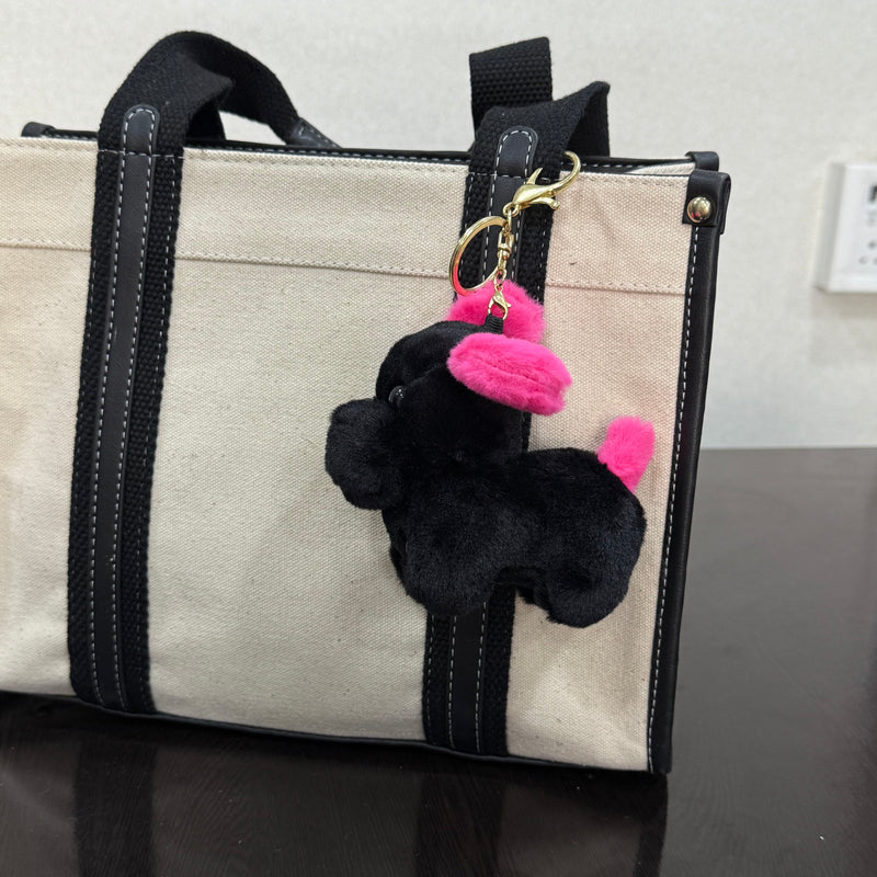 Plushie BAG CHARM- Black Dog
