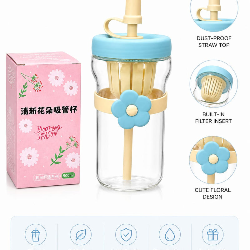 Glass Daisy Mini Bottles