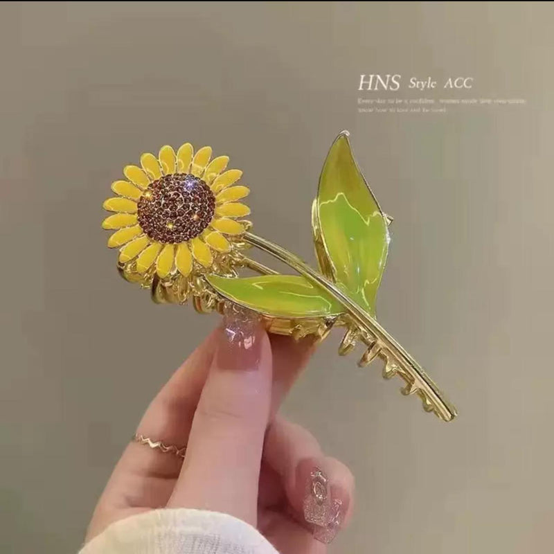 Sunflower Metallic Claw Clip