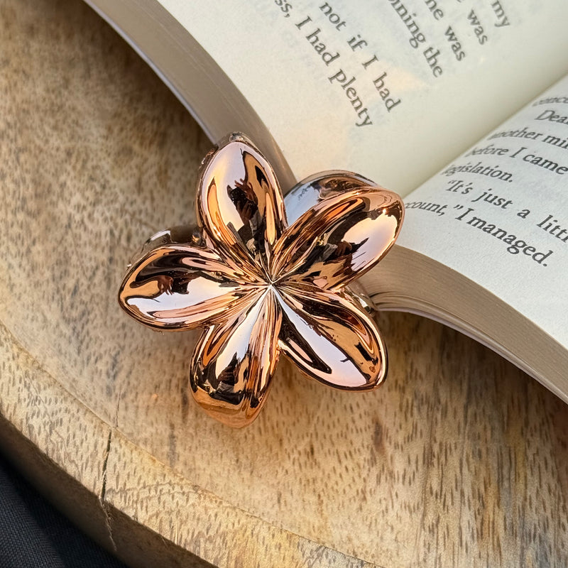 Mini Flower Claw Clip- Chrome