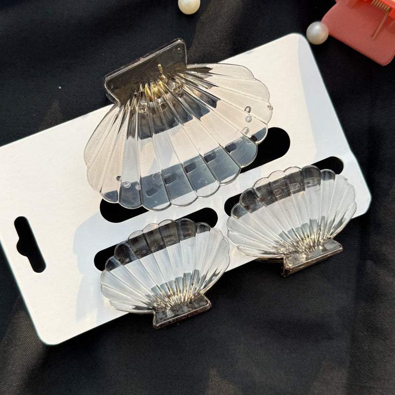 Set Of three seashell Claw Clip
