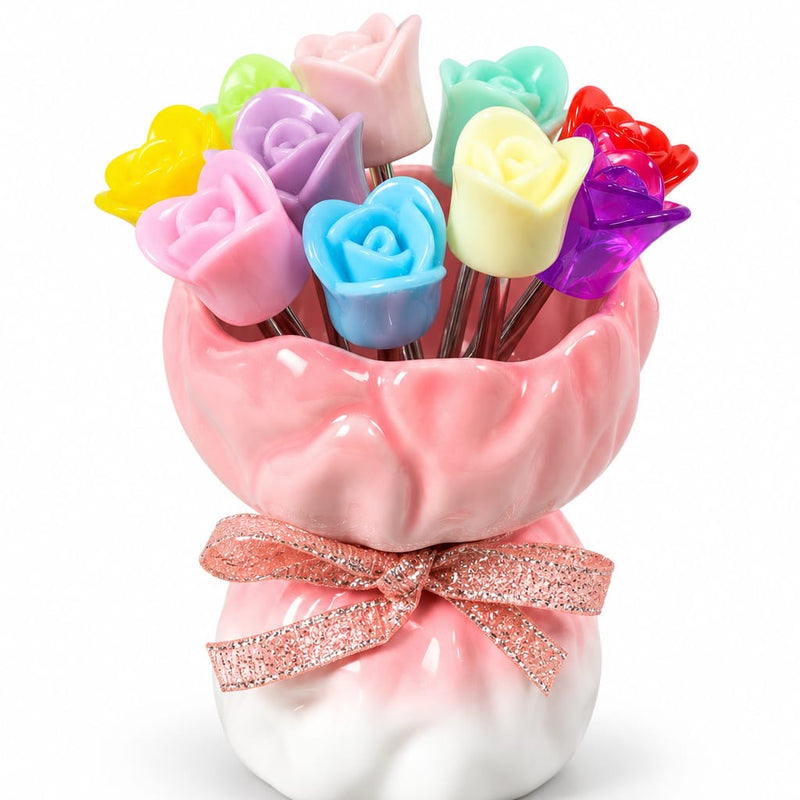 Luxury Flower Ceramic Mini Folk Set