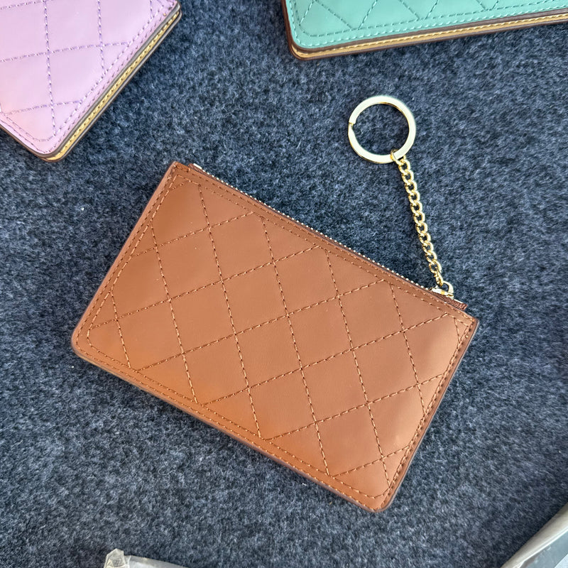 Quilted Sleek Keychain Wallet