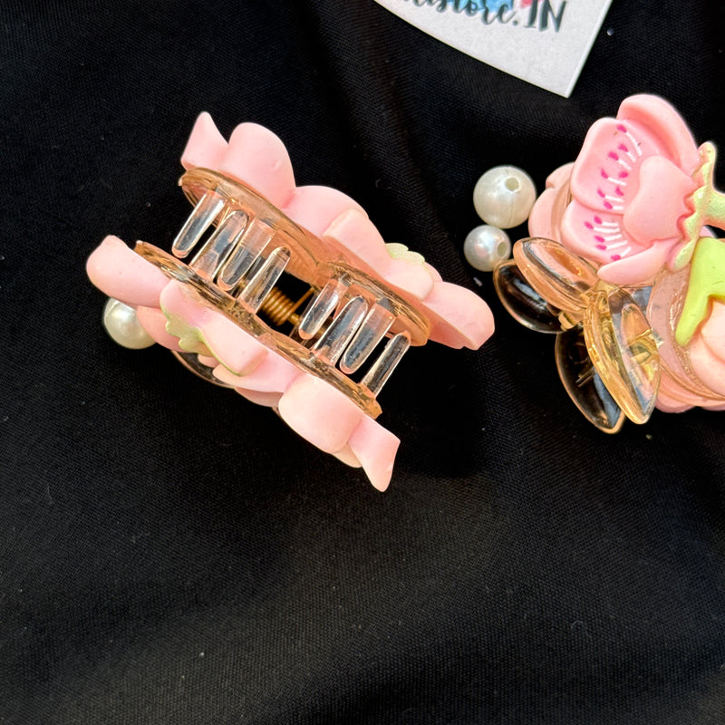 Mini flower claw clip