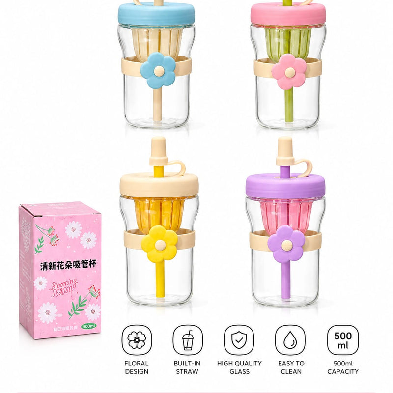 Glass Daisy Mini Bottles