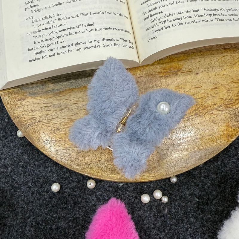 Butterfly Fur Claw Clip