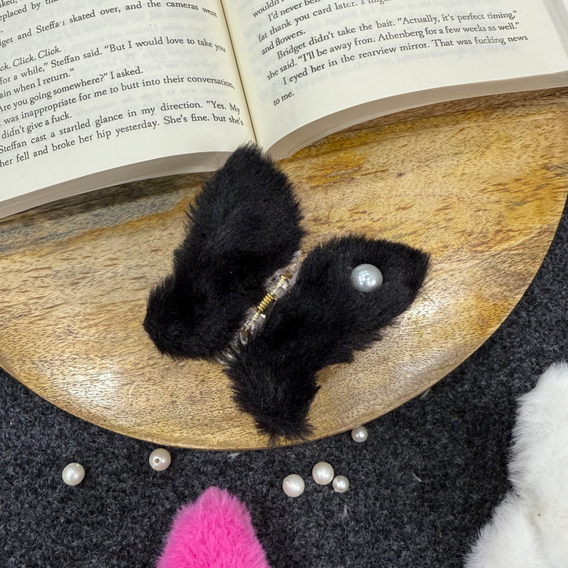 Butterfly Fur Claw Clip