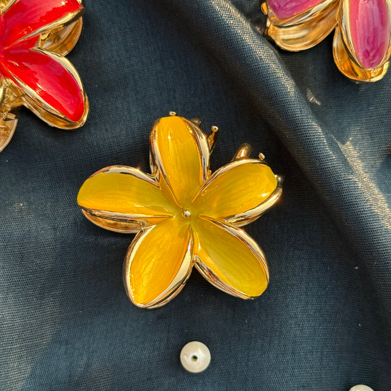 Metallic Flower Medium Claw Clip