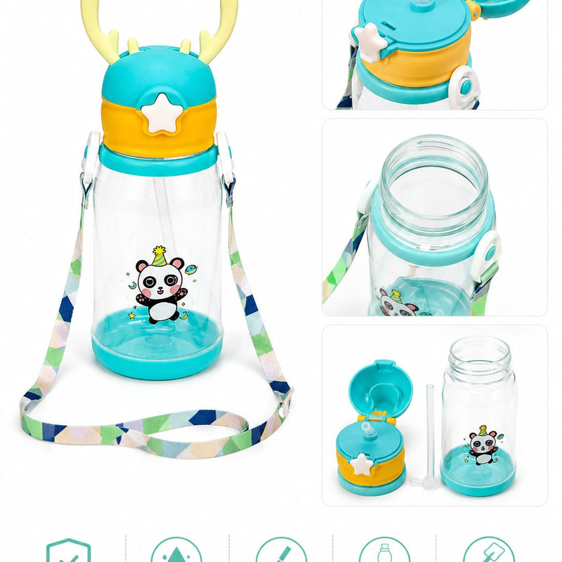 Horn Mini Kids Plastic Bottle With Strap
