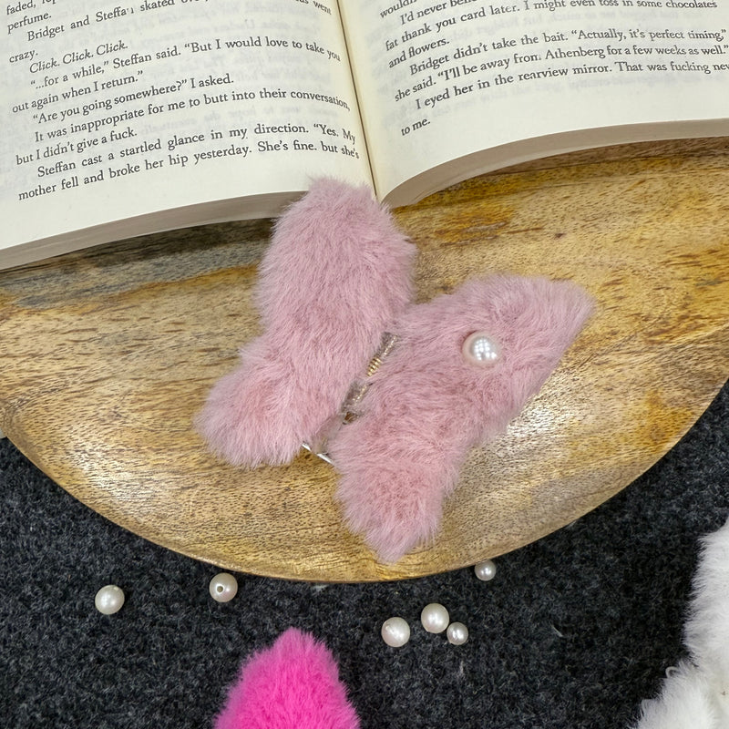 Butterfly Fur Claw Clip