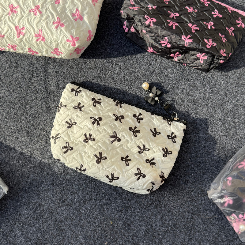 Bow Multipurpose Medium Quilted Pouch