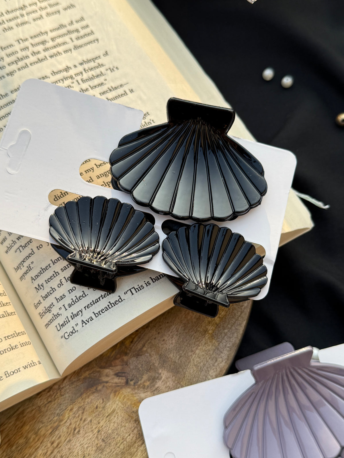 Set Of three seashell Claw Clip