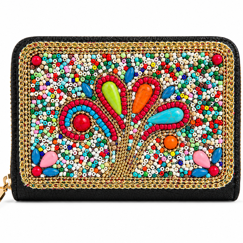 Beaded Handwork Zipper Wallets